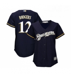 Womens Milwaukee Brewers 12 Aaron Rodgers Replica Navy Blue Alternate Cool Base Baseball Jersey Womens Milwaukee Brewers 12 Aaron Rodgers Replica Navy Blue Alternate Cool Base Baseball Jersey