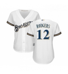 Womens Milwaukee Brewers 12 Aaron Rodgers Replica White Alternate Cool Base Baseball Jersey Womens Milwaukee Brewers 12 Aaron Rodgers Replica White Alternate Cool Base Baseball Jersey