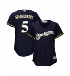 Womens Milwaukee Brewers 5 Cory Spangenberg Replica Navy Blue Alternate Cool Base Baseball Jersey Womens Milwaukee Brewers 5 Cory Spangenberg Replica Navy Blue Alternate Cool Base Baseball Jersey