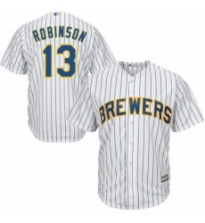 Youth Majestic Milwaukee Brewers 13 Glenn Robinson Authentic White Alternate Cool Base MLB Jersey Youth Majestic Milwaukee Brewers 13 Glenn Robinson Authentic White Alternate Cool Base MLB Jersey
