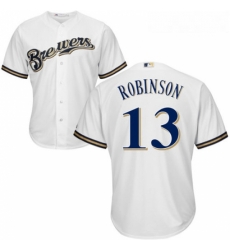 Youth Majestic Milwaukee Brewers 13 Glenn Robinson Authentic White Home Cool Base MLB Jersey Youth Majestic Milwaukee Brewers 13 Glenn Robinson Authentic White Home Cool Base MLB Jersey