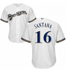 Youth Majestic Milwaukee Brewers 16 Domingo Santana Replica Navy Blue Alternate Cool Base MLB Jersey Youth Majestic Milwaukee Brewers 16 Domingo Santana Replica Navy Blue Alternate Cool Base MLB Jersey