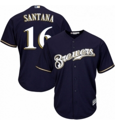 Youth Majestic Milwaukee Brewers 16 Domingo Santana Replica White Alternate Cool Base MLB Jersey Youth Majestic Milwaukee Brewers 16 Domingo Santana Replica White Alternate Cool Base MLB Jersey