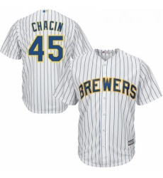 Youth Majestic Milwaukee Brewers 45 Jhoulys Chacin Authentic White Alternate Cool Base MLB Jersey Youth Majestic Milwaukee Brewers 45 Jhoulys Chacin Authentic White Alternate Cool Base MLB Jersey