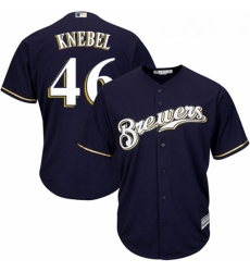 Youth Majestic Milwaukee Brewers 46 Corey Knebel Replica Navy Blue Alternate Cool Base MLB Jersey Youth Majestic Milwaukee Brewers 46 Corey Knebel Replica Navy Blue Alternate Cool Base MLB Jersey