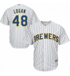 Youth Majestic Milwaukee Brewers 48 Boone Logan Replica White Home Cool Base MLB Jersey Youth Majestic Milwaukee Brewers 48 Boone Logan Replica White Home Cool Base MLB Jersey