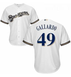 Youth Majestic Milwaukee Brewers 49 Yovani Gallardo Authentic White Home Cool Base MLB Jersey Youth Majestic Milwaukee Brewers 49 Yovani Gallardo Authentic White Home Cool Base MLB Jersey