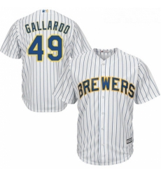 Youth Majestic Milwaukee Brewers 49 Yovani Gallardo Replica White Alternate Cool Base MLB Jersey Youth Majestic Milwaukee Brewers 49 Yovani Gallardo Replica White Alternate Cool Base MLB Jersey