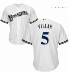 Youth Majestic Milwaukee Brewers 5 Jonathan Villar Replica White Home Cool Base MLB Jersey Youth Majestic Milwaukee Brewers 5 Jonathan Villar Replica White Home Cool Base MLB Jersey