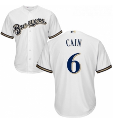 Youth Majestic Milwaukee Brewers 6 Lorenzo Cain Replica White Alternate Cool Base MLB Jersey Youth Majestic Milwaukee Brewers 6 Lorenzo Cain Replica White Alternate Cool Base MLB Jersey