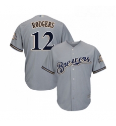 Youth Milwaukee Brewers 12 Aaron Rodgers Replica Grey Road Cool Base Baseball Jersey Youth Milwaukee Brewers 12 Aaron Rodgers Replica Grey Road Cool Base Baseball Jersey