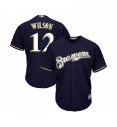 Youth Milwaukee Brewers 12 Alex Wilson Replica Navy Blue Alternate Cool Base Baseball Jersey Youth Milwaukee Brewers 12 Alex Wilson Replica Navy Blue Alternate Cool Base Baseball Jersey