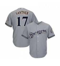 Youth Milwaukee Brewers 17 Jim Gantner Replica Grey Road Cool Base Baseball Jersey 