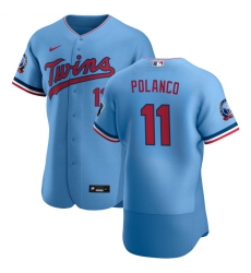 Men Minnesota Twins 11 Jorge Polanco Men Nike Light Blue Alternate 2020 60th Season Flex Base Team MLB Jersey Men Minnesota Twins 11 Jorge Polanco Men Nike Light Blue Alternate 2020 60th Season Flex Base Team MLB Jersey