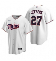 Men Minnesota Twins 27 Ryan Jeffers White Cool Base Stitched Jerse Men Minnesota Twins 27 Ryan Jeffers White Cool Base Stitched Jerse