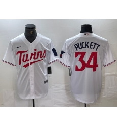 Men Minnesota Twins 34 Kirby Puckett White Red Stitched MLB Cool Base Nike Jersey Men Minnesota Twins 34 Kirby Puckett White Red Stitched MLB Cool Base Nike Jersey