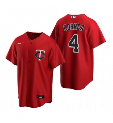Men Minnesota Twins 4 Carlos Correa Red Cool Base Stitched Jerse Men Minnesota Twins 4 Carlos Correa Red Cool Base Stitched Jerse