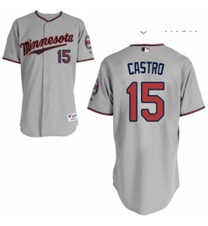Mens Majestic Minnesota Twins 15 Jason Castro Replica Grey Road Cool Base MLB Jersey Mens Majestic Minnesota Twins 15 Jason Castro Replica Grey Road Cool Base MLB Jersey