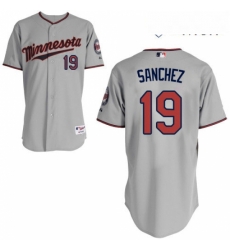 Mens Majestic Minnesota Twins 19 Anibal Sanchez Replica Grey Road Cool Base MLB Jersey Mens Majestic Minnesota Twins 19 Anibal Sanchez Replica Grey Road Cool Base MLB Jersey