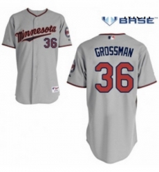 Mens Majestic Minnesota Twins 36 Robbie Grossman Replica Grey Road Cool Base MLB Jersey Mens Majestic Minnesota Twins 36 Robbie Grossman Replica Grey Road Cool Base MLB Jersey