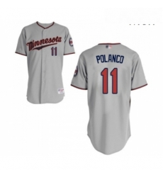 Mens Minnesota Twins 11 Jorge Polanco Authentic Grey Road Cool Base Baseball Jersey Mens Minnesota Twins 11 Jorge Polanco Authentic Grey Road Cool Base Baseball Jersey