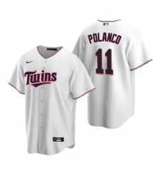 Mens Nike Minnesota Twins 11 Jorge Polanco White Home Stitched Baseball Jersey Mens Nike Minnesota Twins 11 Jorge Polanco White Home Stitched Baseball Jersey