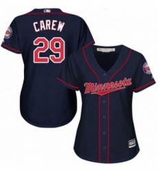 Womens Majestic Minnesota Twins 29 Rod Carew Authentic Navy Blue Alternate Road Cool Base MLB Jersey Womens Majestic Minnesota Twins 29 Rod Carew Authentic Navy Blue Alternate Road Cool Base MLB Jersey