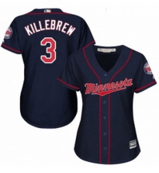 Womens Majestic Minnesota Twins 3 Harmon Killebrew Replica Navy Blue Alternate Road Cool Base MLB Jersey Womens Majestic Minnesota Twins 3 Harmon Killebrew Replica Navy Blue Alternate Road Cool Base MLB Jersey