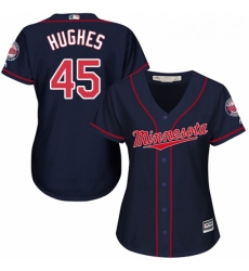 Womens Majestic Minnesota Twins 45 Phil Hughes Authentic Navy Blue Alternate Road Cool Base MLB Jersey Womens Majestic Minnesota Twins 45 Phil Hughes Authentic Navy Blue Alternate Road Cool Base MLB Jersey