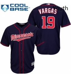 Youth Majestic Minnesota Twins 19 Kennys Vargas Replica Navy Blue Alternate Road Cool Base MLB Jersey Youth Majestic Minnesota Twins 19 Kennys Vargas Replica Navy Blue Alternate Road Cool Base MLB Jersey