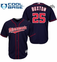 Youth Majestic Minnesota Twins 25 Byron Buxton Replica Navy Blue Alternate Road Cool Base MLB Jersey Youth Majestic Minnesota Twins 25 Byron Buxton Replica Navy Blue Alternate Road Cool Base MLB Jersey