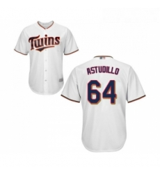 Youth Minnesota Twins 64 Willians Astudillo Replica White Home Cool Base Baseball Jersey Youth Minnesota Twins 64 Willians Astudillo Replica White Home Cool Base Baseball Jersey