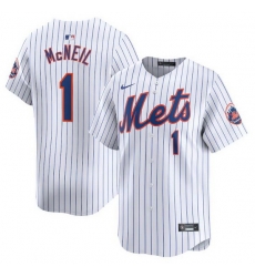 Men New York Mets 1 Jeff McNeil White 2024 Home Limited Stitched Baseball Jersey Men New York Mets 1 Jeff McNeil White 2024 Home Limited Stitched Baseball Jersey