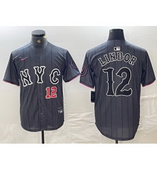 Men New York Mets 12 Francisco Lindor Graphite 2024 City Connect Limited Stitched Baseball Jersey 7 Men New York Mets 12 Francisco Lindor Graphite 2024 City Connect Limited Stitched Baseball Jersey 7
