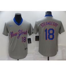 Men New York Mets 18 Darryl Strawberry Grey Stitched Baseball jersey Men New York Mets 18 Darryl Strawberry Grey Stitched Baseball jersey