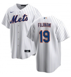 Men New York Mets 19 Shintaro Fujinami White Cool Base Stitched Baseball Jersey Men New York Mets 19 Shintaro Fujinami White Cool Base Stitched Baseball Jersey