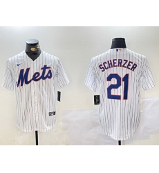 Men New York Mets 21 Max Scherzer White Cool Base Stitched Baseball Jersey 3 Men New York Mets 21 Max Scherzer White Cool Base Stitched Baseball Jersey 3