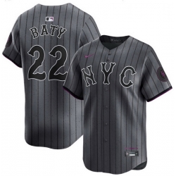 Men New York Mets 22 Brett Baty City Edition Cool Base Stitched Baseball Jersey