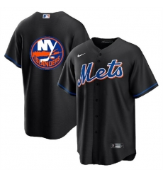 Men New York Mets 26 Islanders Black Cool Base Stitched Baseball Jersey Men New York Mets 26 Islanders Black Cool Base Stitched Baseball Jersey