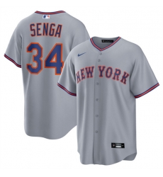 Men New York Mets 34 Kodai Senga Grey 2025 Limited Stitched Baseball Jersey Men New York Mets 34 Kodai Senga Grey 2025 Limited Stitched Baseball Jersey
