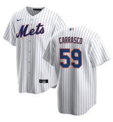 Men New York Mets 59 Carlos Carrasco White Cool Base Stitched Jersey