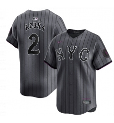 Men New York Mets Acuna #2 City Connect Stitched MLB Jersey Men New York Mets Acuna #2 City Connect Stitched MLB Jersey
