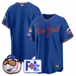 Men New York Mets Blank Royal 2025 Spring Training Stitched Baseball Jersey