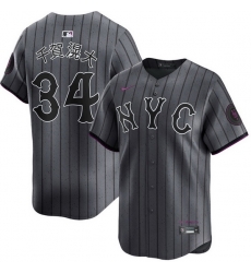 Men New York Mets Kodai Senga 34 Gray City Edition Stitched Jersey Men New York Mets Kodai Senga 34 Gray City Edition Stitched Jersey