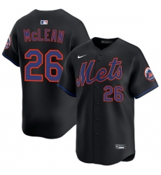 Men New York Mets Nike Nolan McLean #26 Black Home Stitched Player Jersey