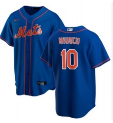 Men New York Mets Ronny Mauricio 10 Blue Stitched Cool Base Jersey Men New York Mets Ronny Mauricio 10 Blue Stitched Cool Base Jersey