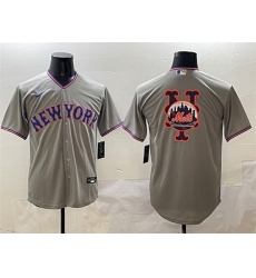 Men New York Mets Team Big Logo Grey 2025 Limited Stitched Baseball Jersey
