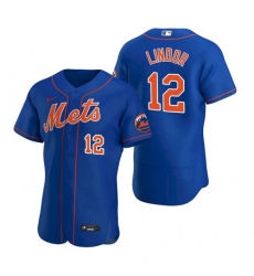 Men Nike New York Mets Francisco Lindor Blue Flex Base Stitched Jersey Men Nike New York Mets Francisco Lindor Blue Flex Base Stitched Jersey