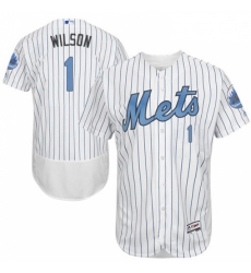 Mens Majestic New York Mets 1 Mookie Wilson Authentic White 2016 Fathers Day Fashion Flex Base MLB Jersey Mens Majestic New York Mets 1 Mookie Wilson Authentic White 2016 Fathers Day Fashion Flex Base MLB Jersey