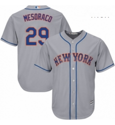 Mens Majestic New York Mets 29 Devin Mesoraco Replica Grey Road Cool Base MLB Jersey Mens Majestic New York Mets 29 Devin Mesoraco Replica Grey Road Cool Base MLB Jersey
